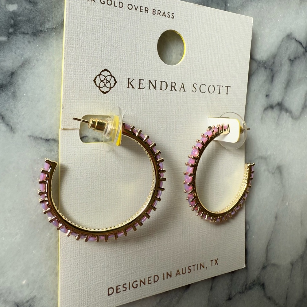 Kendra Scott Belle Opalite Hoop Earrings - Gold/Lavender - NWT new with tags